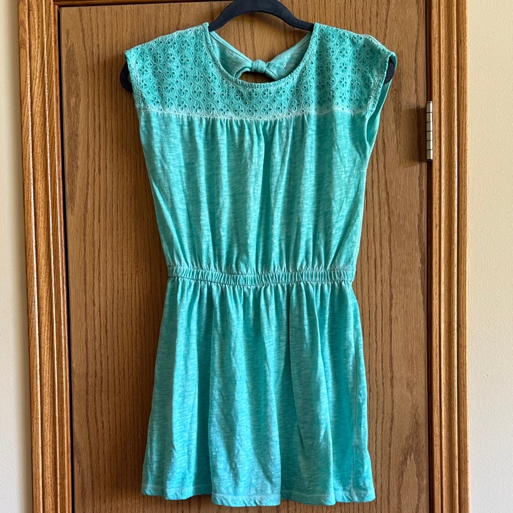 Cherokee Aqua Kids Dress with Lace Detail